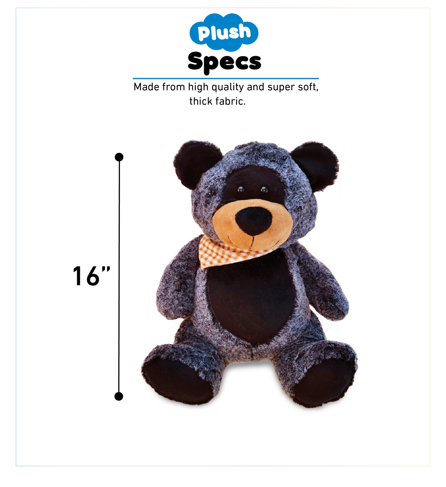 SUPER-SOFT PLUSH - SITTING BLACK BEAR XL