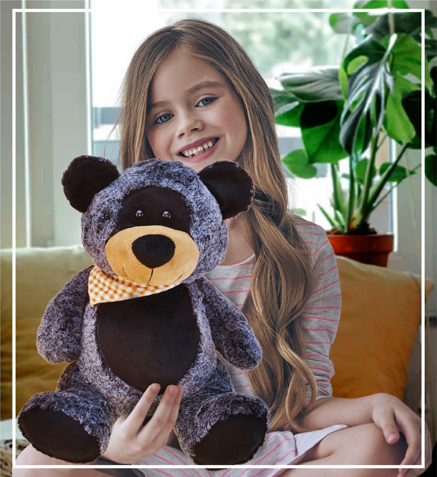 SUPER-SOFT PLUSH - SITTING BLACK BEAR XL