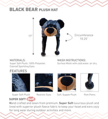 SUPER-SOFT PLUSH HAT - BLACK BEAR