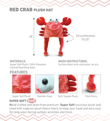 SUPER-SOFT PLUSH HAT - RED CRAB