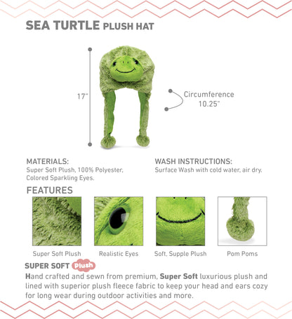 SUPER SOFT PLUSH HAT - SEA TURTLE