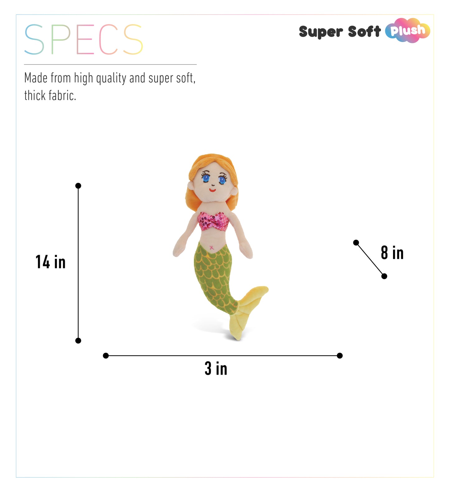SUPER-SOFT PLUSH - GREEN MERMAID