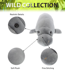 WILD COLLECTION PLUSH - 15" GREY MANATEE