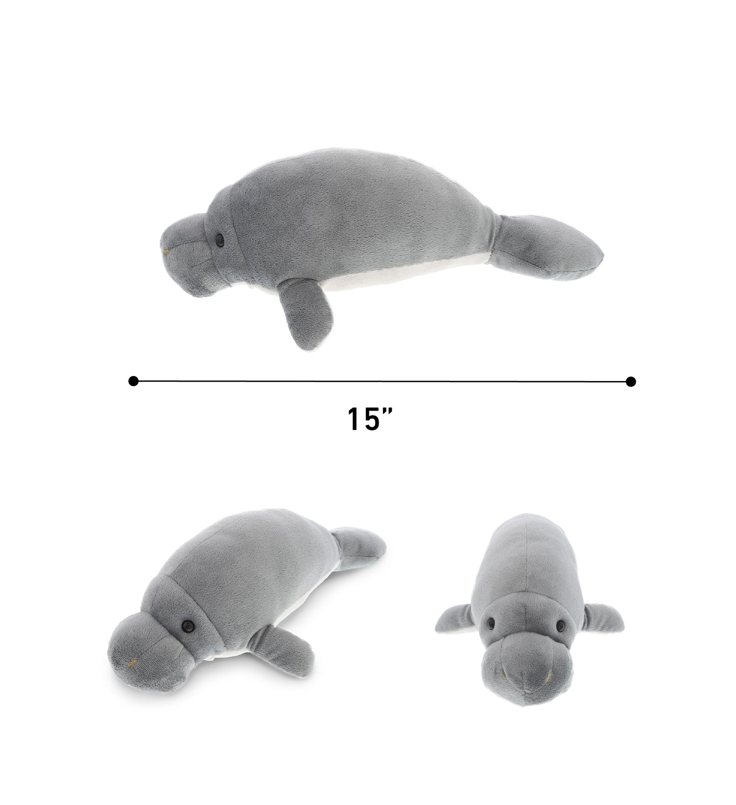 WILD COLLECTION PLUSH - 15" GREY MANATEE