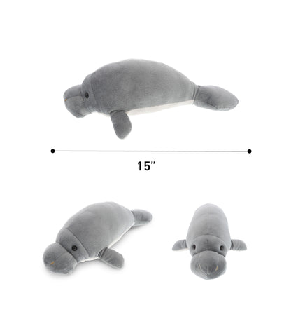 WILD COLLECTION PLUSH - 15" GREY MANATEE