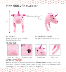 SUPER SOFT PLUSH HAT - PINK UNICORN