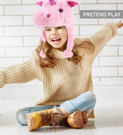 SUPER SOFT PLUSH HAT - PINK UNICORN