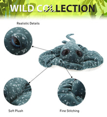 WILD COLLECTION PLUSH - 18.5" SPOTTED GREY RAY