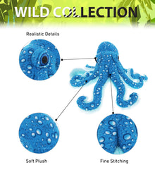 WILD COLLECTION PLUSH - 16" BLUE OCTOPUS
