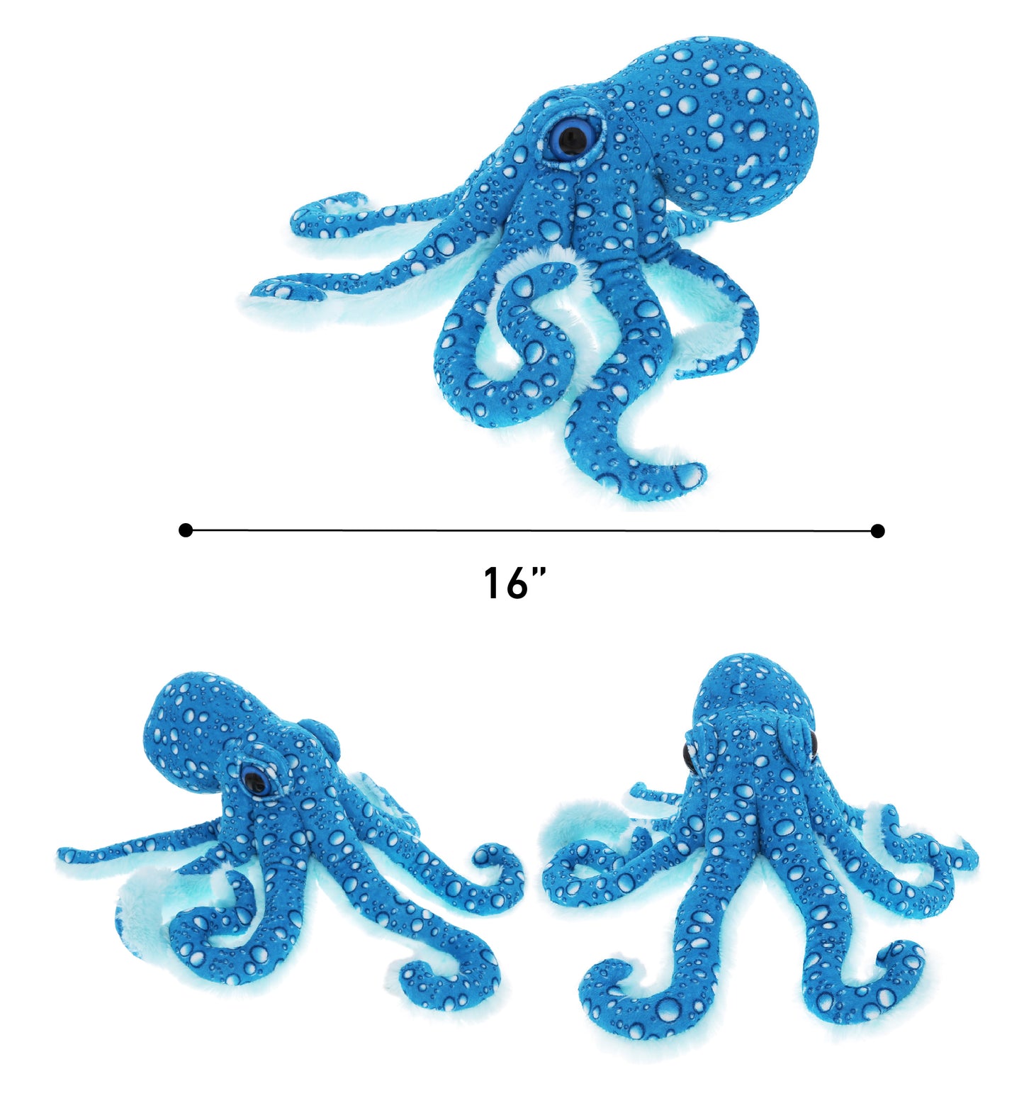 WILD COLLECTION PLUSH - 16" BLUE OCTOPUS