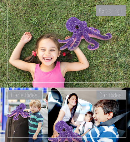 WILD COLLECTION PLUSH - 12" PURPLE OCTOPUS