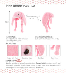 SUPER SOFT PLUSH HAT - PINK BUNNY