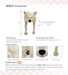 SUPER SOFT PLUSH HAT - WOLF
