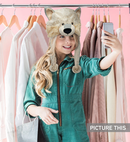 SUPER SOFT PLUSH HAT - WOLF