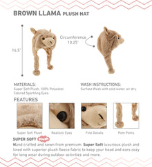 SUPER SOFT PLUSH HAT - BROWN LLAMA