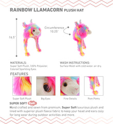 SUPER SOFT PLUSH HAT - RAINBOW LLAMACORN