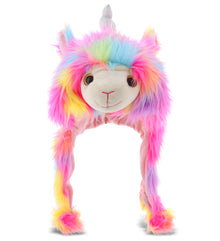 SUPER SOFT PLUSH HAT - RAINBOW LLAMACORN