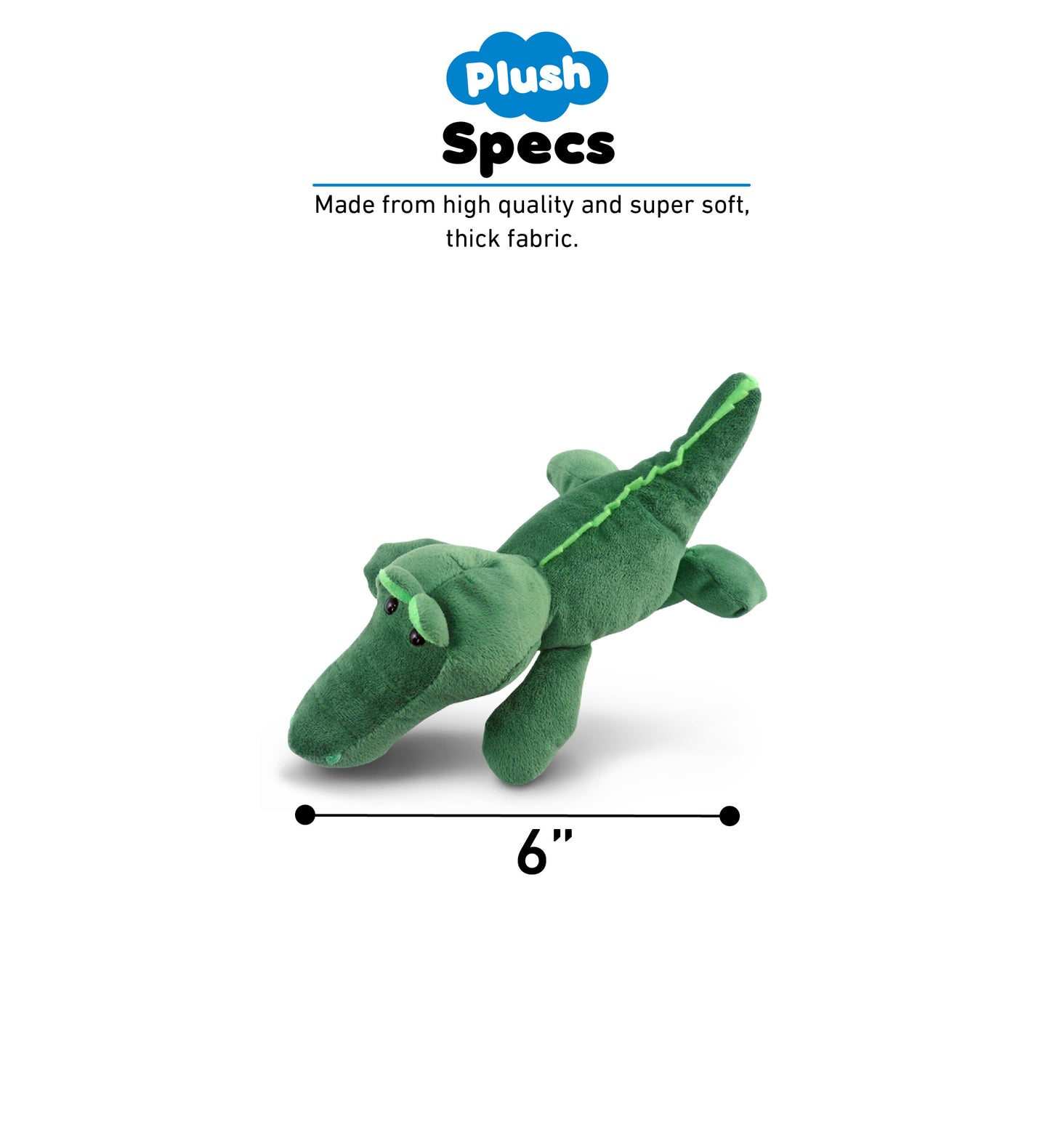 6" PLUSH - ALLIGATOR