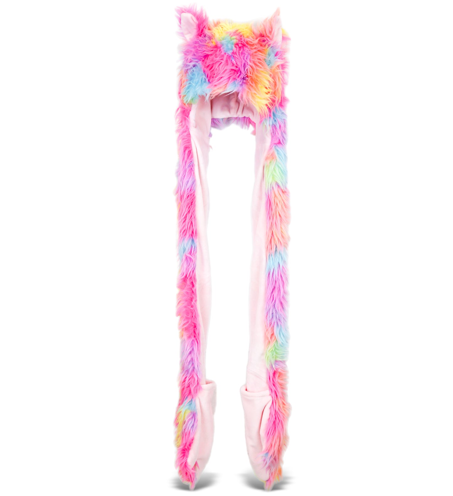 SUPER SOFT PLUSH HAT + SCARF + MITTEN - RAINBOW ANIMAL