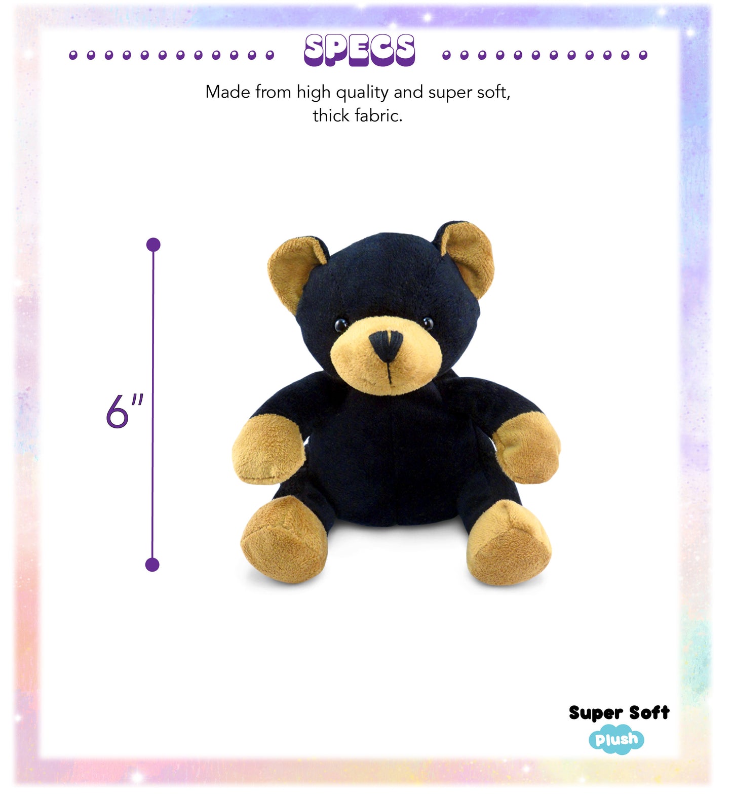 6" PLUSH - BLACK BEAR