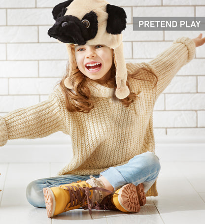 SUPER SOFT PLUSH HAT - PUG DOG