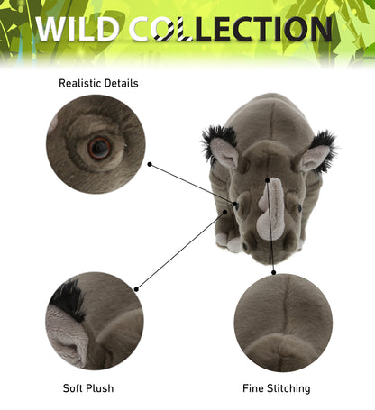 WILD COLLECTION PLUSH - 13" RHINO