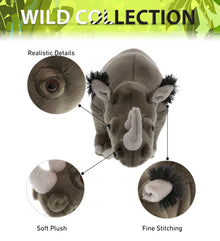 WILD COLLECTION PLUSH - 16" RHINO