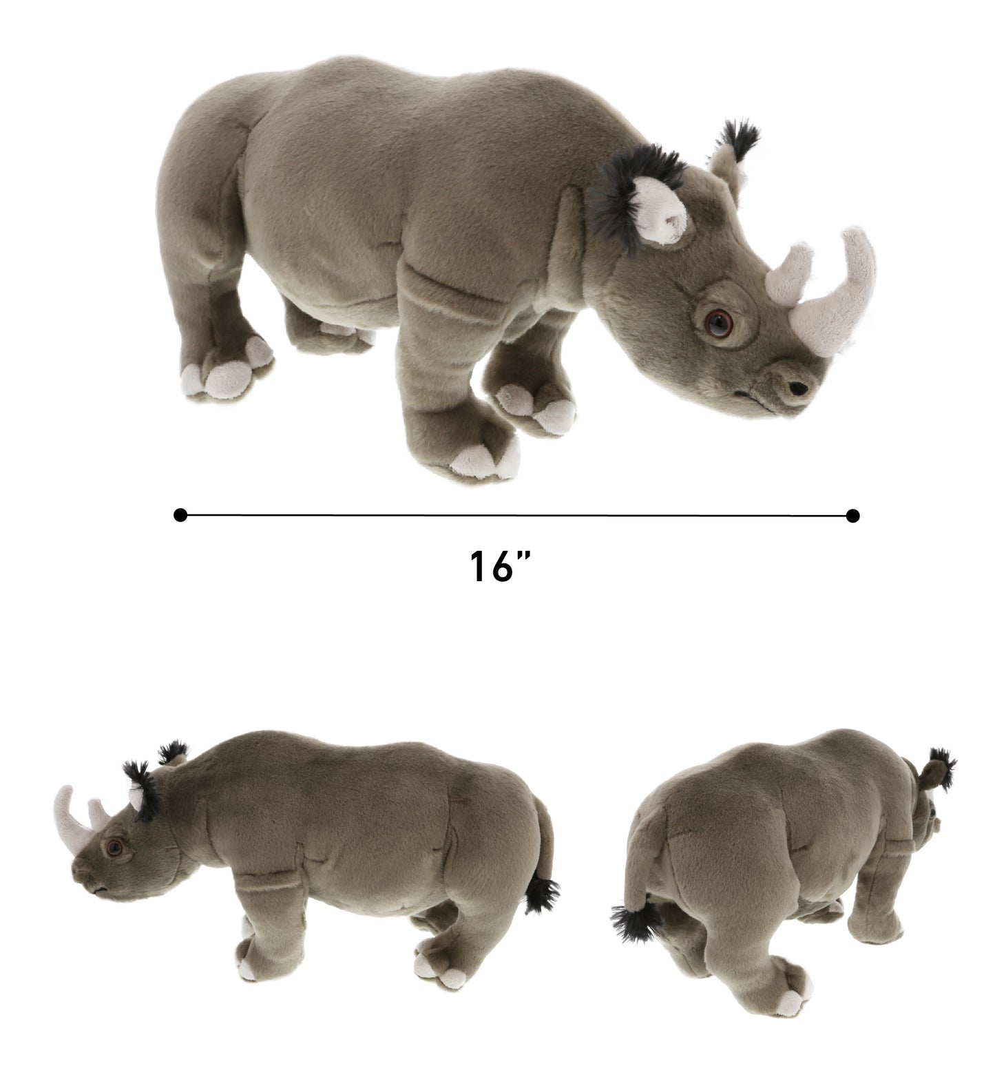 WILD COLLECTION PLUSH - 16" RHINO