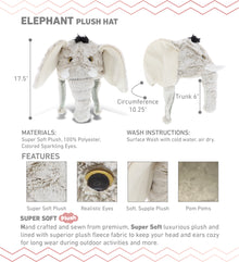 SUPER SOFT PLUSH HAT - ELEPHANT