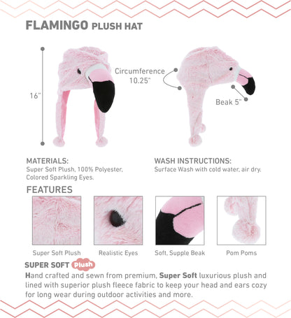 SUPER SOFT PLUSH HAT - FLAMINGO