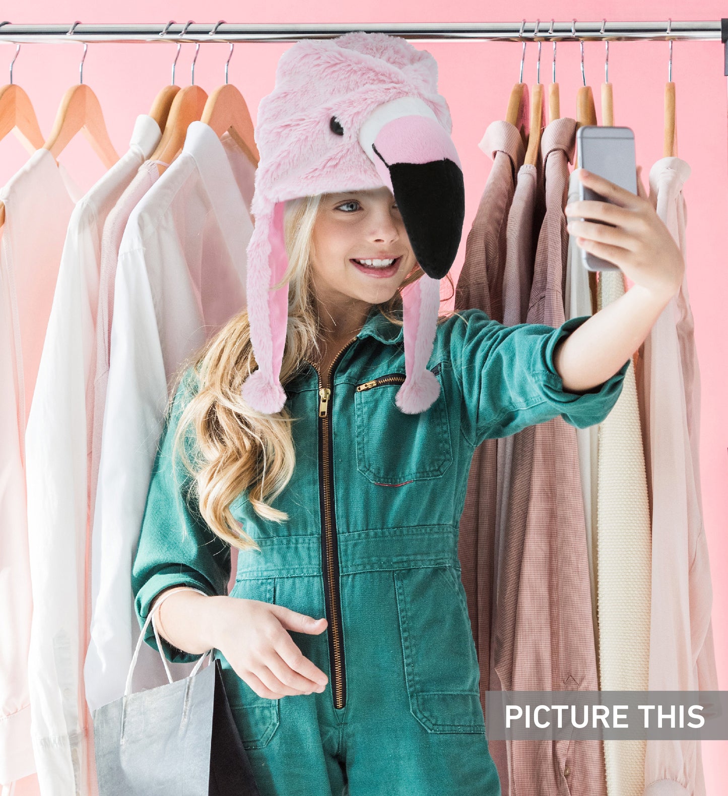SUPER SOFT PLUSH HAT - FLAMINGO