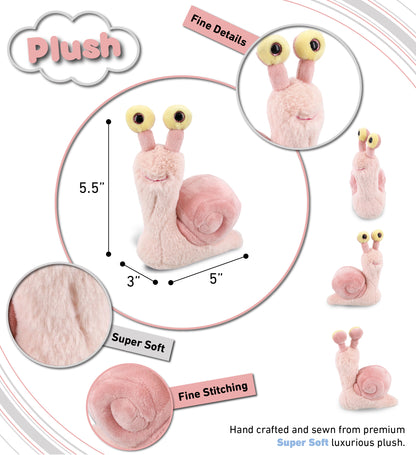 SUPER-SOFT PLUSH - PINK SNAIL SMALL 5.5"