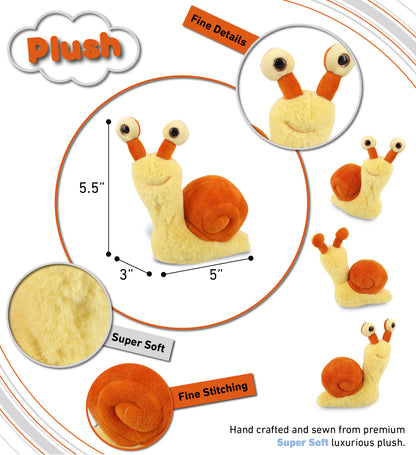 SUPER-SOFT PLUSH - ORANGE SNAIL SMALL 5.5"