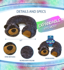SUPER-SOFT PLUSH NECK PILLOW - BLACK BEAR