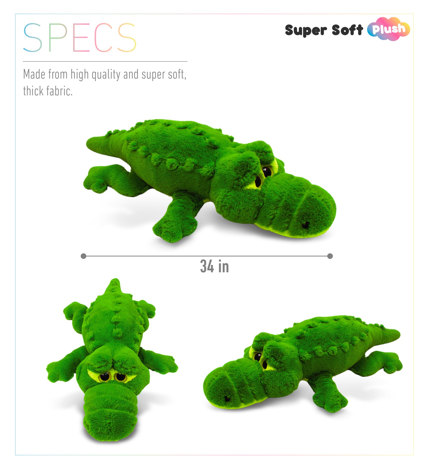STYLISH PLUSH PILLOW - XL ALLIGATOR