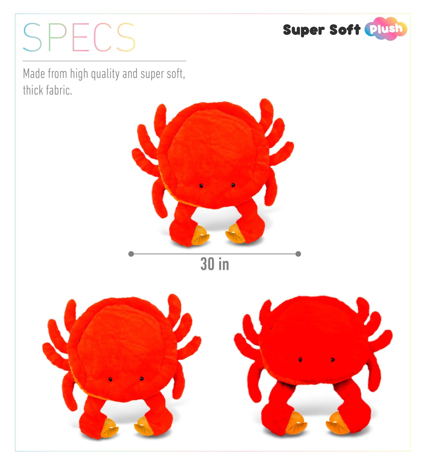 STYLISH PLUSH PILLOW - XL CRAB