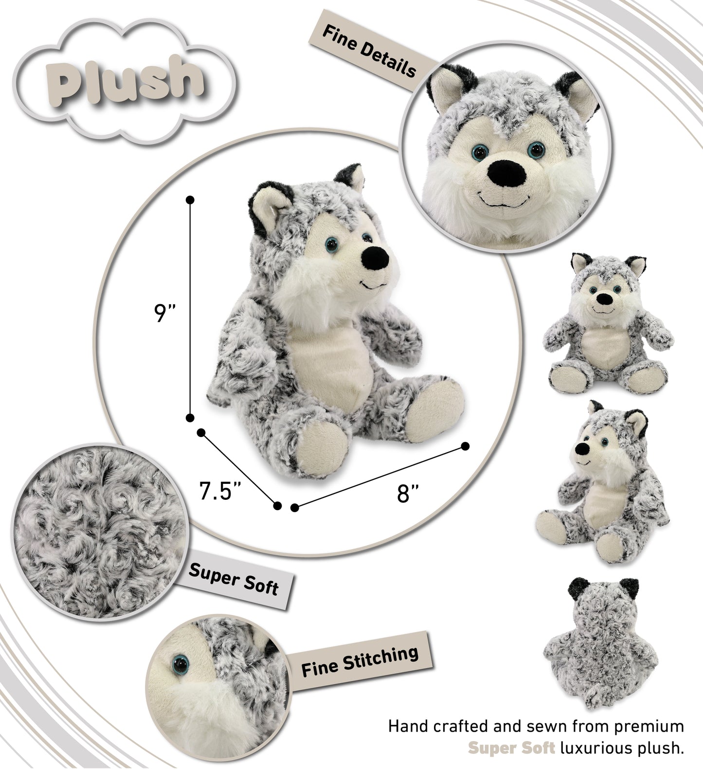 SUPER-SOFT PLUSH - SITTING HUSKY
