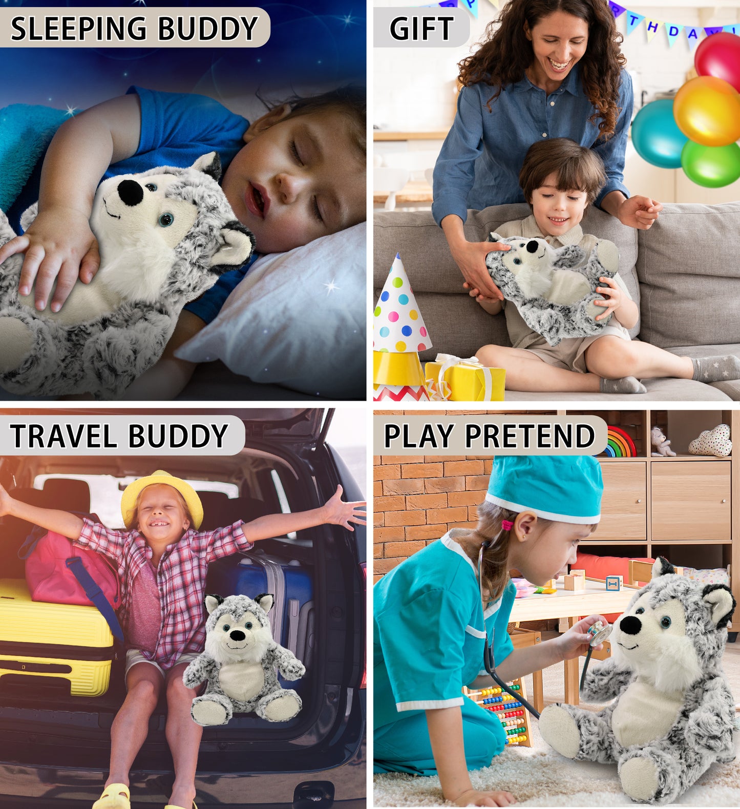 SUPER-SOFT PLUSH - SITTING HUSKY