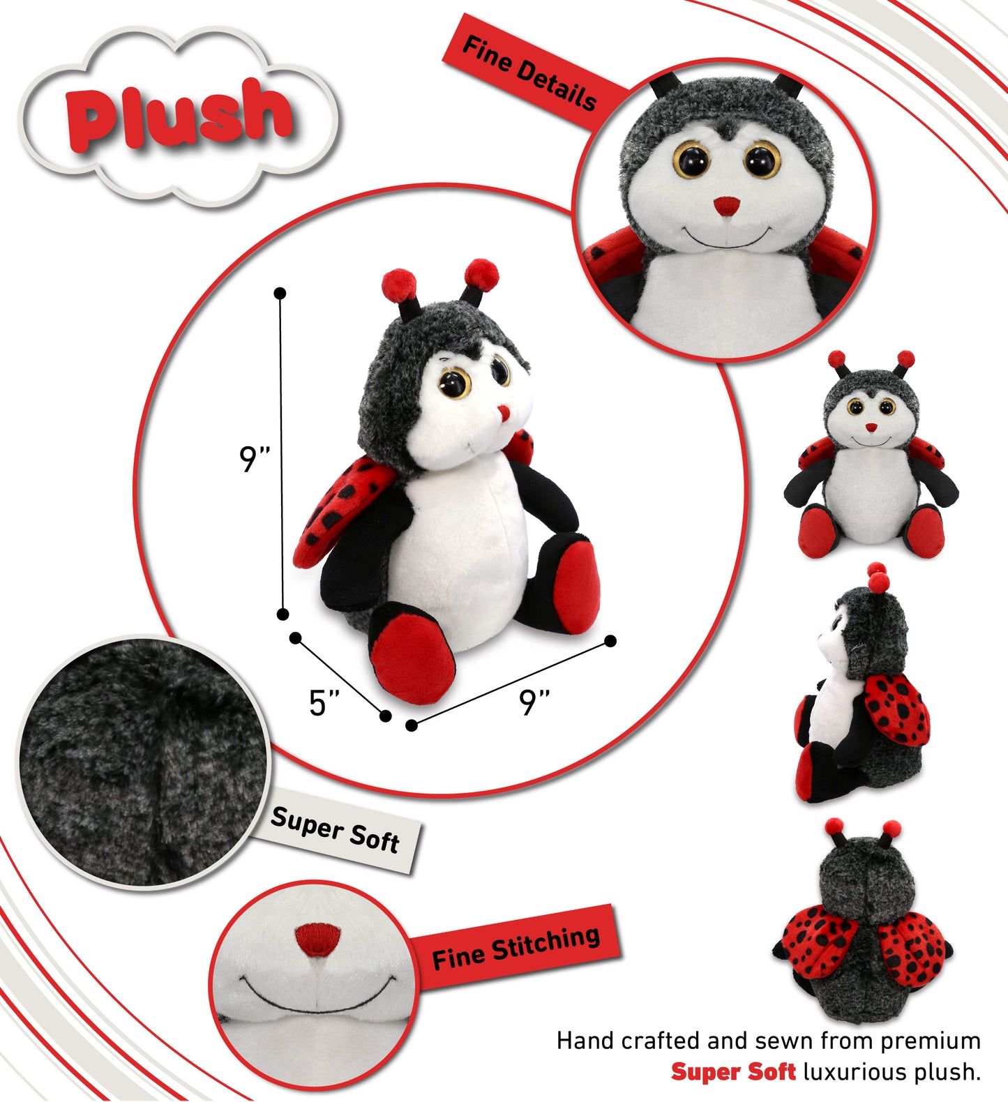 SUPER-SOFT PLUSH - SITTING LADYBUG
