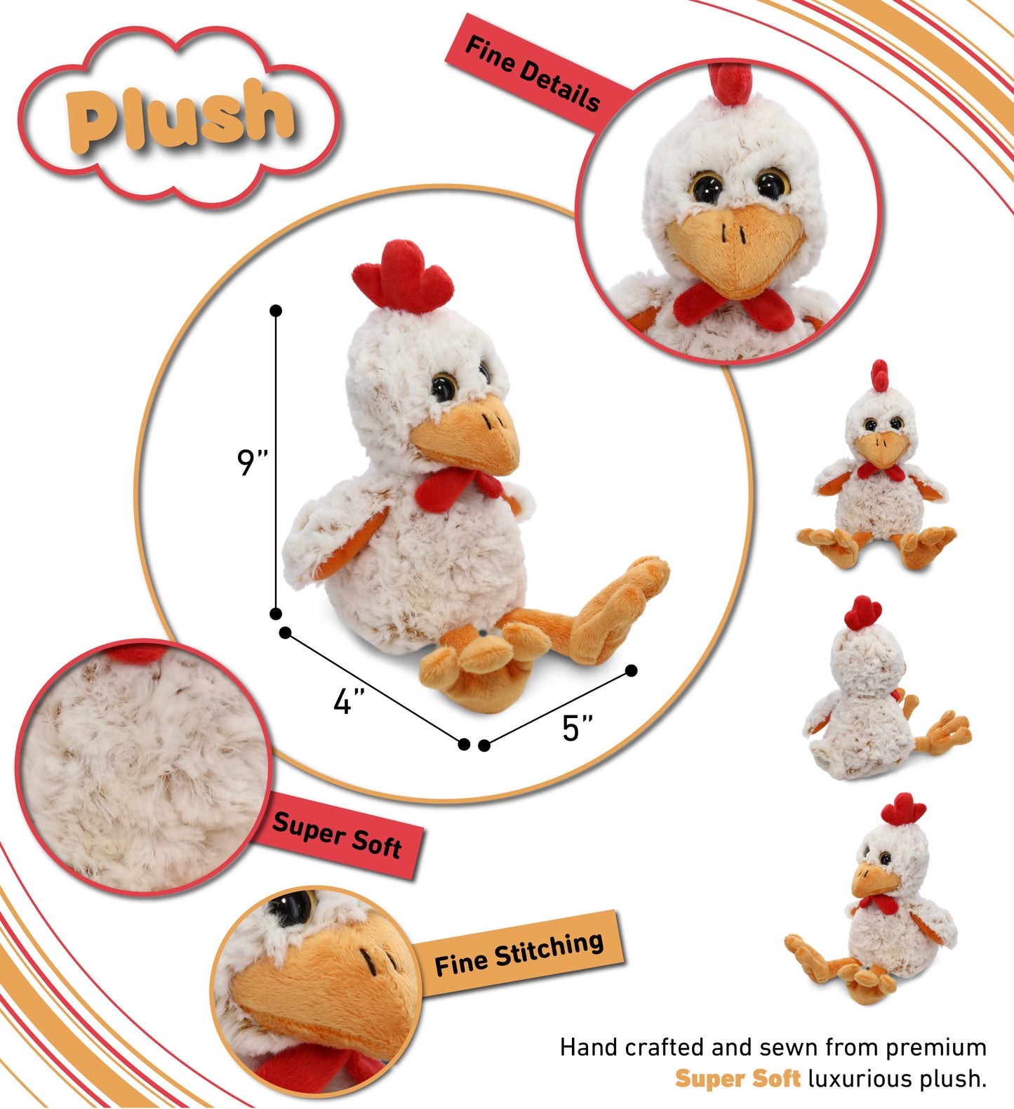SUPER-SOFT PLUSH - SITTING ROOSTER