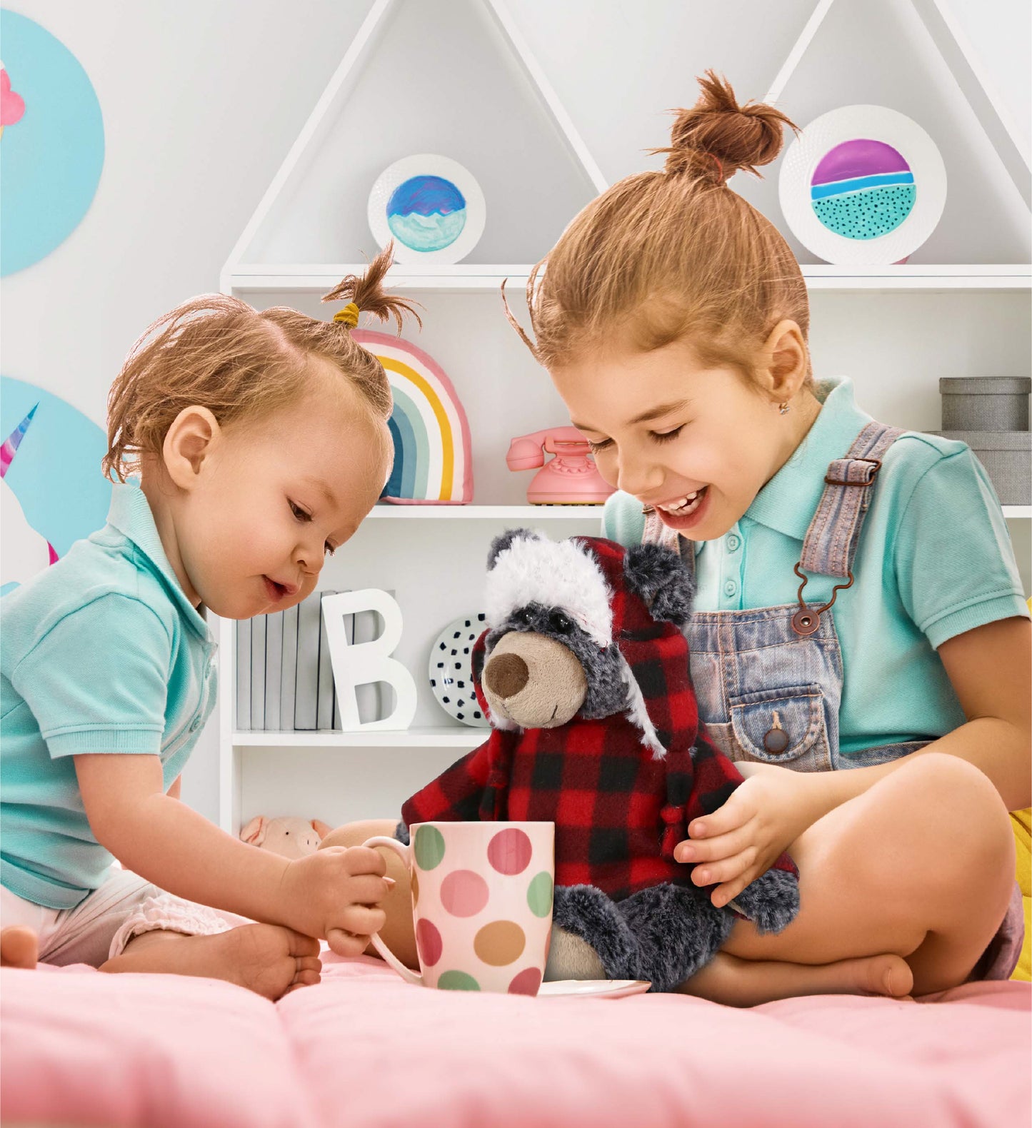 SUPER SOFT PLUSH - RED PLAID OUTFIT - BLACK BEAR