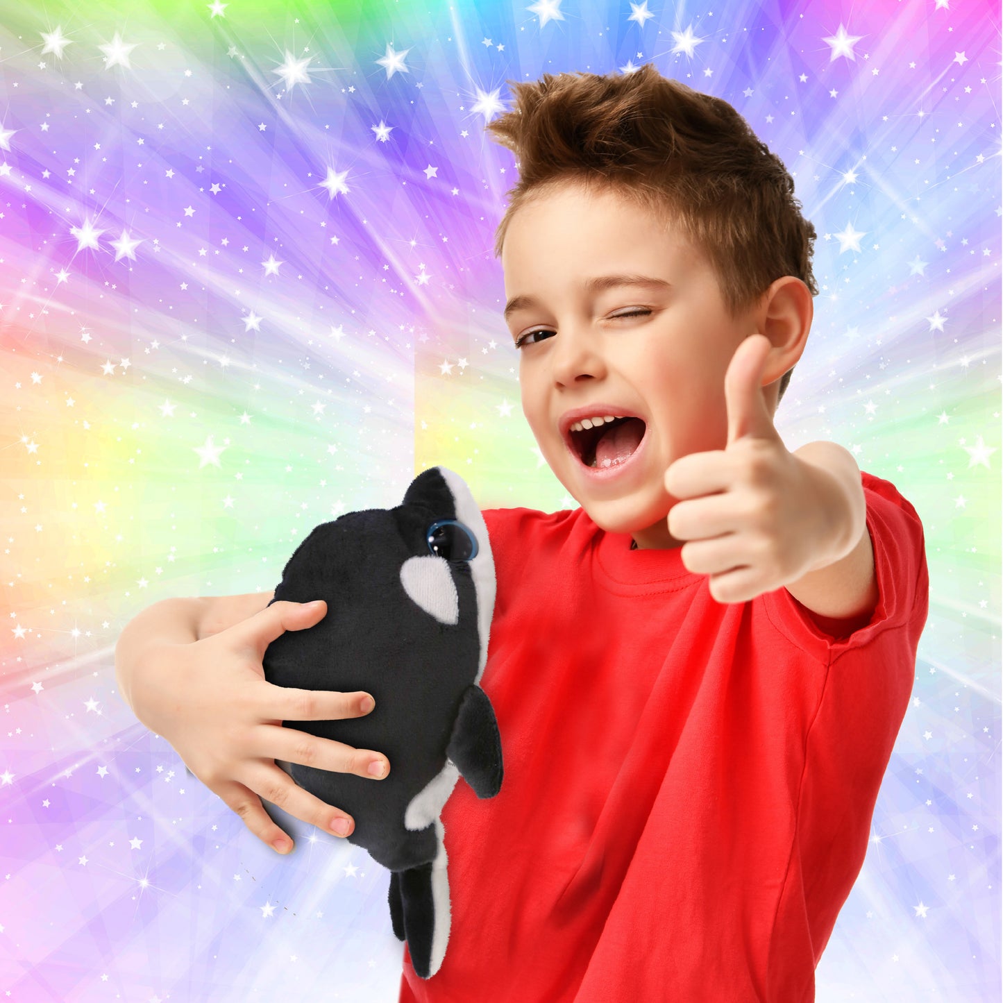 BIG EYE 6" PLUSH - KILLER WHALE