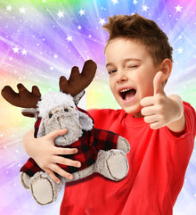 SUPER SOFT PLUSH - RED PLAID OUTFIT - MOOSE