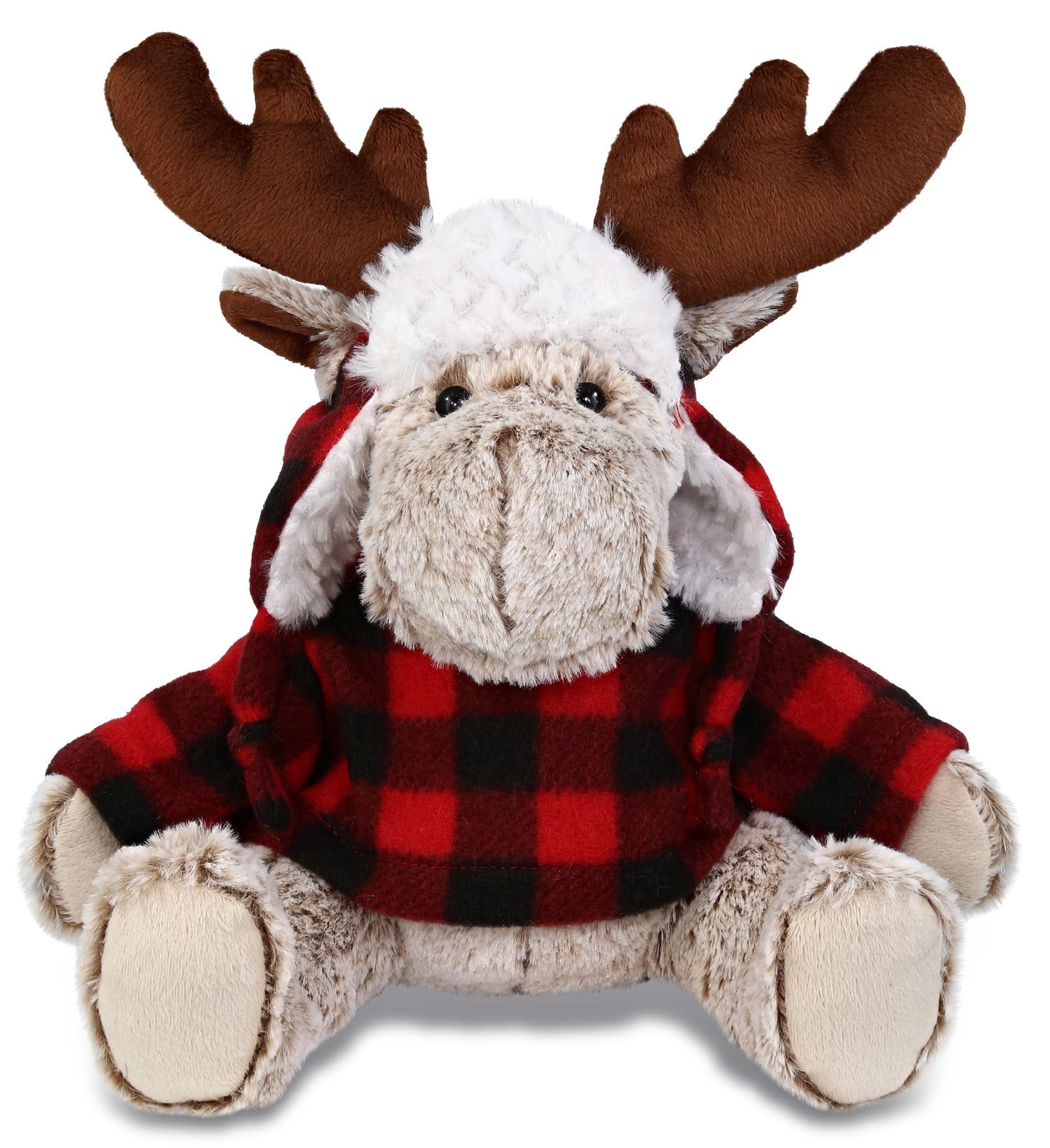 SUPER SOFT PLUSH - RED PLAID OUTFIT - MOOSE