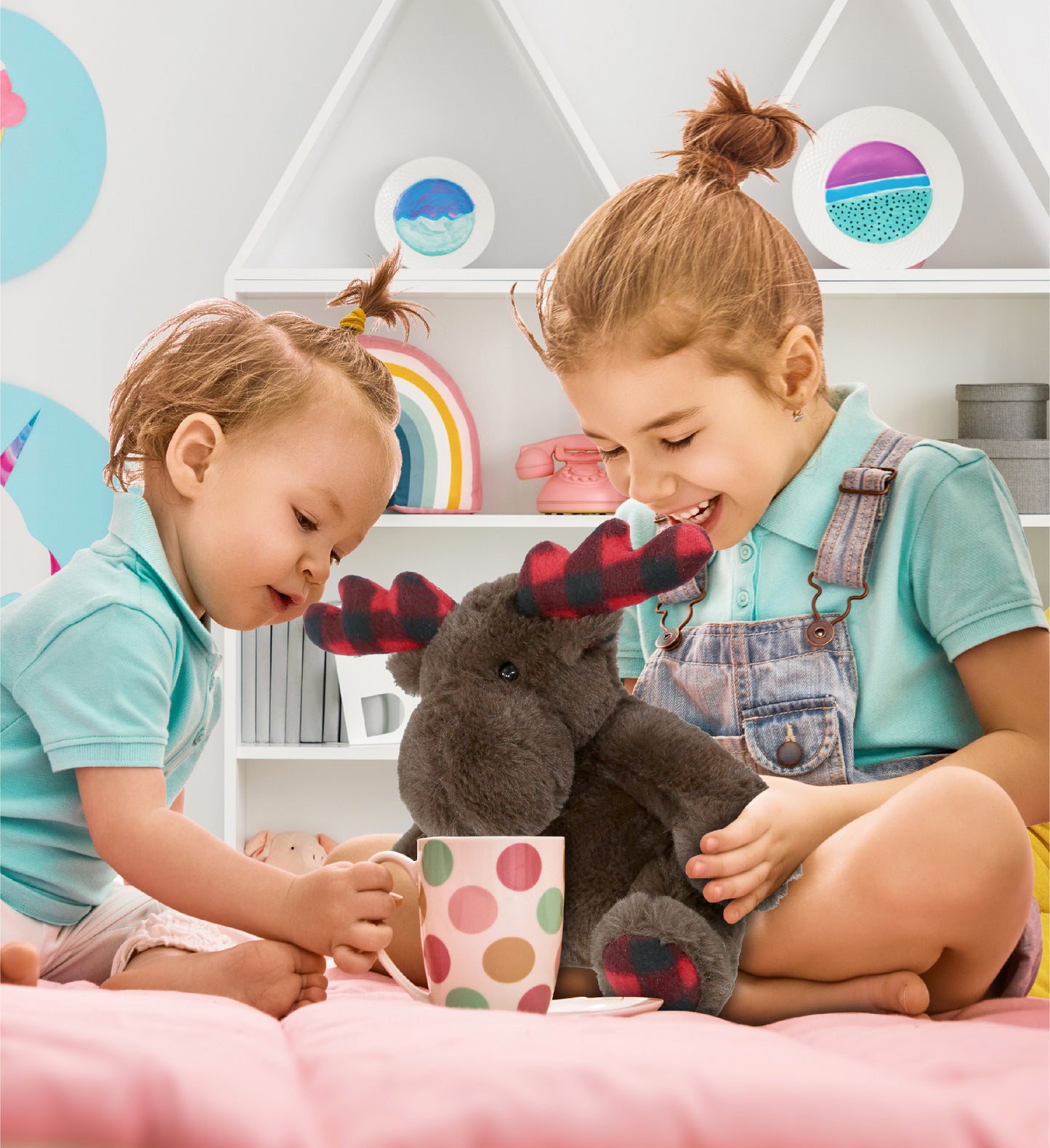 SUPER SOFT PLUSH - PLAID BROWN MOOSE