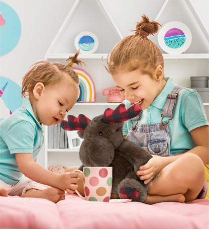 SUPER SOFT PLUSH - PLAID BROWN MOOSE
