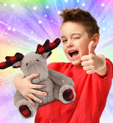 SUPER SOFT PLUSH - PLAID BEIGE MOOSE