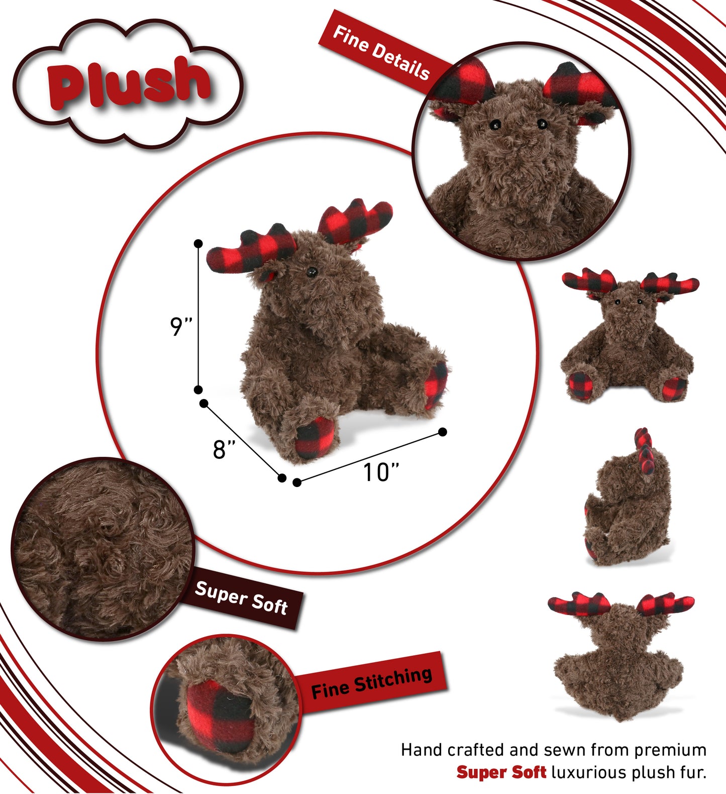 SUPER SOFT PLUSH - PLAID CURLY MOOSE