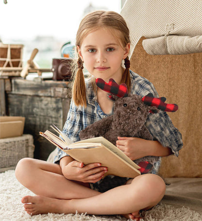 SUPER SOFT PLUSH - PLAID CURLY MOOSE