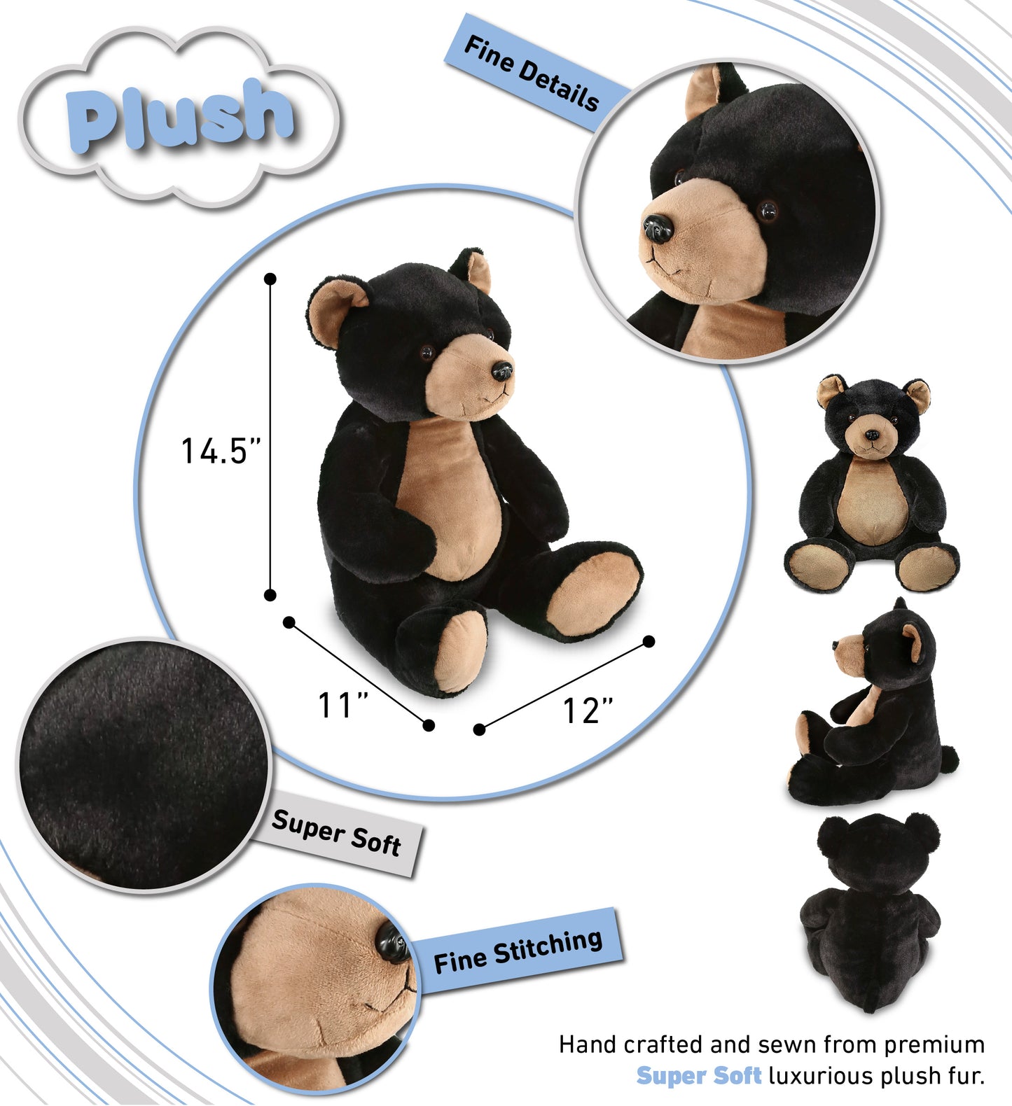 SUPER-SOFT PLUSH XL - BLACK BEAR 14.5"